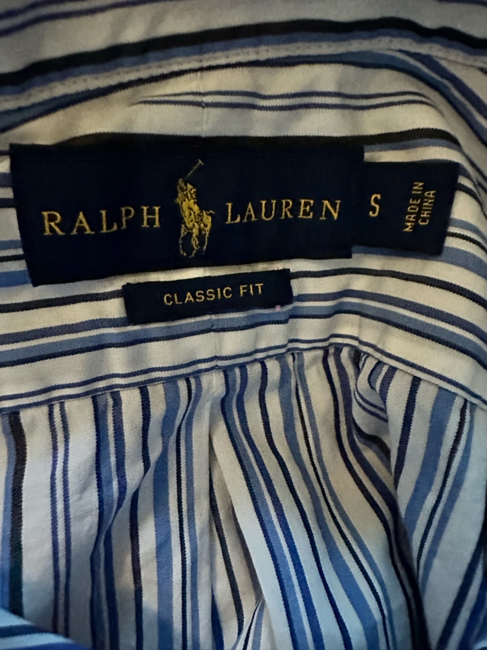 Ralph Lauren Classic Fit Blue White Striped Long Sleeve Button Down Shirt S - Picture 5 of 5